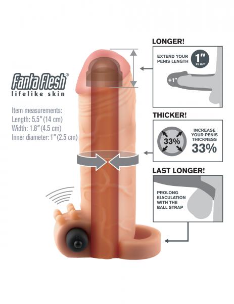 Vibrating Real Feel 1 Inch Extension Beige Sex Toy Product