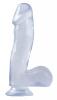 Basix Rubber Works 6.5 Inches Clear Dong Suction Cup  Sex Toy Product Image 1