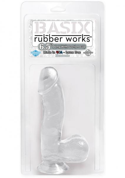 Basix Rubber Works 6.5 Inches Clear Dong Suction Cup  Sex Toy Product