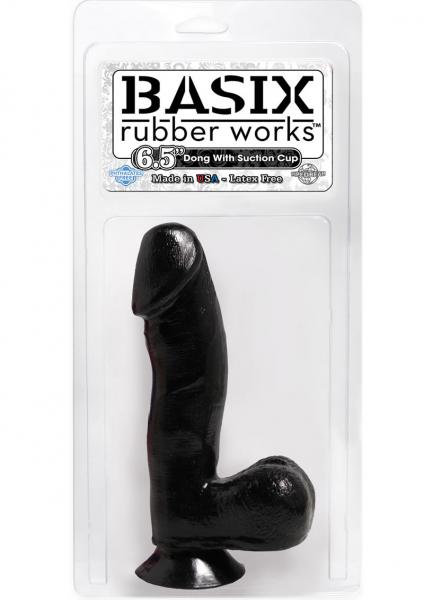 Basix Rubber Works 6.5 Inch Dong With Suction Cup Black Sex Toy Product