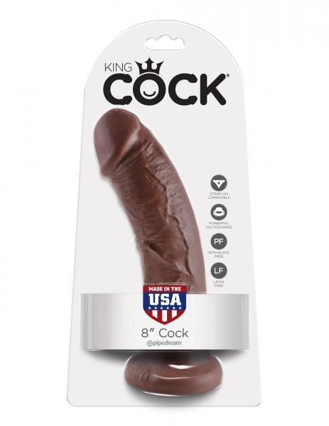 King C*ck 8 Inches Dildo - Brown Sex Toy Product