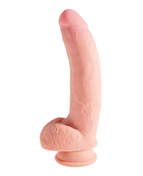 King Cock Triple Density 10 inches Fat Dildo with Balls Beige Sex Toy Product