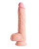 King Cock Triple Density 10 inches Fat Dildo with Balls Beige Sex Toy Product Image 1