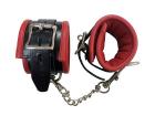 Rouge Padded Wrist Cuffs Black Red Sex Toy Product