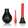 Ribbed Anal Douche Black Red Sex Toy Product Image 1