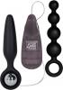 Booty Call Booty Vibro Kit Silicone Remote Control Anal Probes Black 2Each Sex Toy Product Image 1