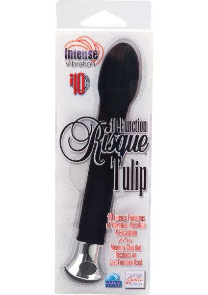 10 Function Risque Tulip Vibrator Black Sex Toy Product