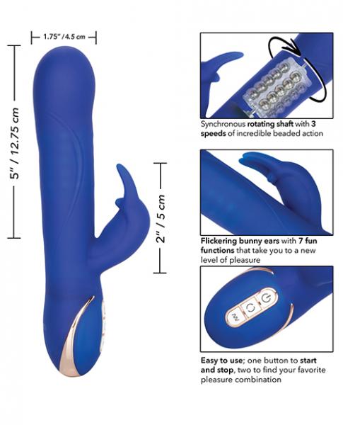 Jack Rabbit Rotating Beaded Rabbit Vibrator Blue Sex Toy Product