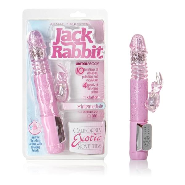 Petite Thrusting Jack Rabbit Vibrator Pink Sex Toy Product