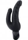 Bendie Power Stud Over & Under Double Vibrating Dildo Waterproof - Black Sex Toy Product