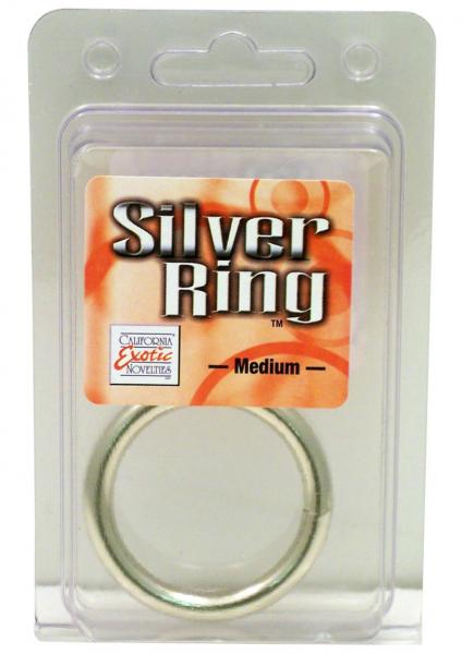Silver Cock Ring Medium 2 Inch Diameter Silver Sex Toy Product