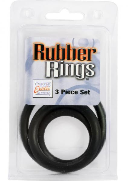 Rubber Ring - Black 3 Piece Set Sex Toy Product