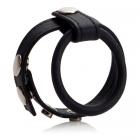 Ball Spreader Adjustable Leather Strap With Ring Medium Black Sex Toy Product