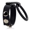 Ball Spreader Adjustable Leather Strap With Ring Medium Black Sex Toy Product Image 2