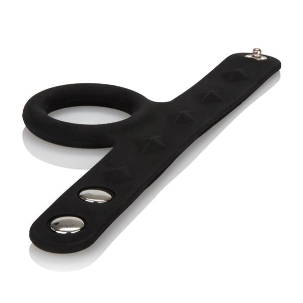 Silicone Tri Snap Scrotum Support Ring Large Black Sex Toy Product