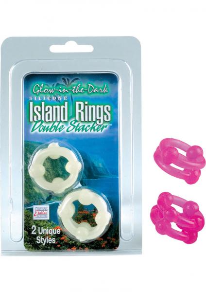 Island Rings Double Stacker Pink 2 Styles Sex Toy Product