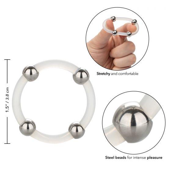 Steel Beaded Silicone Ring Large Clear Sex Toy Product
