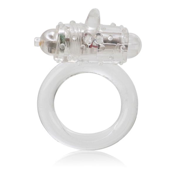 One Touch Flicker Clear Vibrating Ring Sex Toy Product
