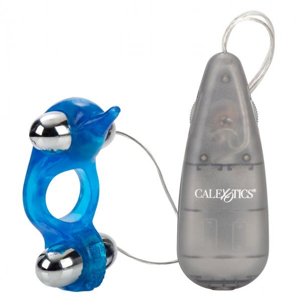 Diving Dolphin Vibrating Love Ring Blue Sex Toy Product