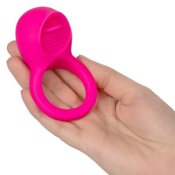 Teasing Tongue Enhancer Pink Vibrating Cock Ring Sex Toy Product