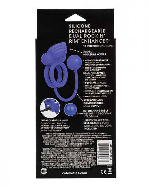 Dual Rockin Rim Enhancer Purple Vibrating Cock Ring Sex Toy Product