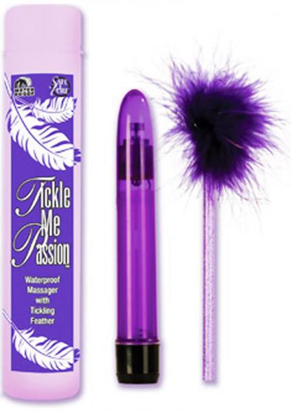 Tickle Me Passion Vibrator And Tickling Feather Purple Sex Toy Product