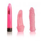 Sultry Sensations Kit Vibrator With 2 Sleeves Pink Sex Toy Product