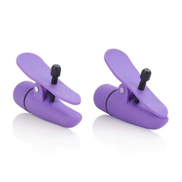 Nipplettes Virbrating Nipple Clamps Purple Sex Toy Product