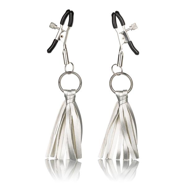Nipple Play Playful Tassels Nipple Clamps Silver Sex Toy Product