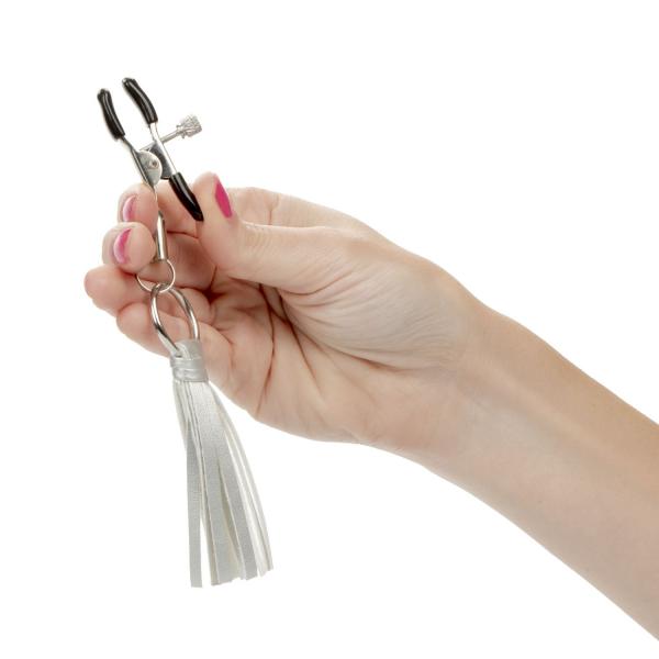 Nipple Play Playful Tassels Nipple Clamps Silver Sex Toy Product