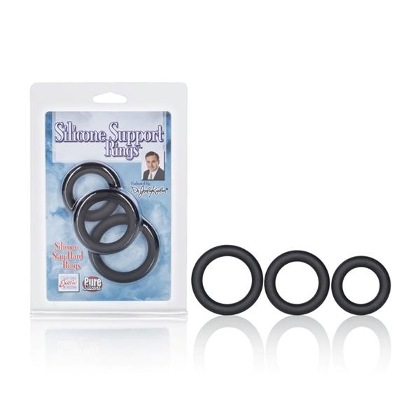 Silicone Support Rings 3 Pack Black Sex Toy Product