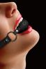 Ouch Ball Gag Leather Straps Black O/S Sex Toy Product Image 2
