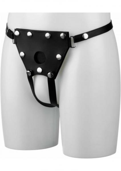 She Stim Leather Adjustable Harness Small Medium Black Sex Toy Product