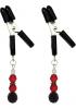 Red Beaded Nipple Clamps With Jumper Cable Tip Red Sex Toy Product Image 1