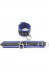 Black And Blue Wrist Or Ankle Restraints Leather Sex Toy Product