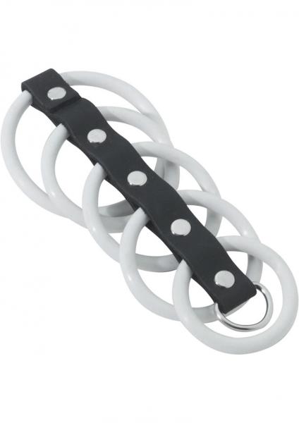 Gates of Hell 5 Ring White Rubber Gates Cockcage White Sex Toy Product