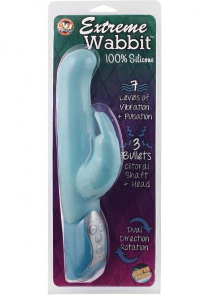 Extreme Wabbit Silicone Rabbit Vibrator Waterproof Blue Sex Toy Product