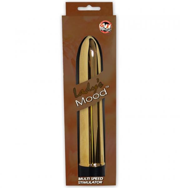 Lady's Mood 7 Inches Plastic Vibrator Gold Sex Toy Product