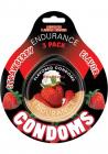 Lubricated Flavored Endurance Condoms 3 Per Pack Strawberry Sex Toy Product