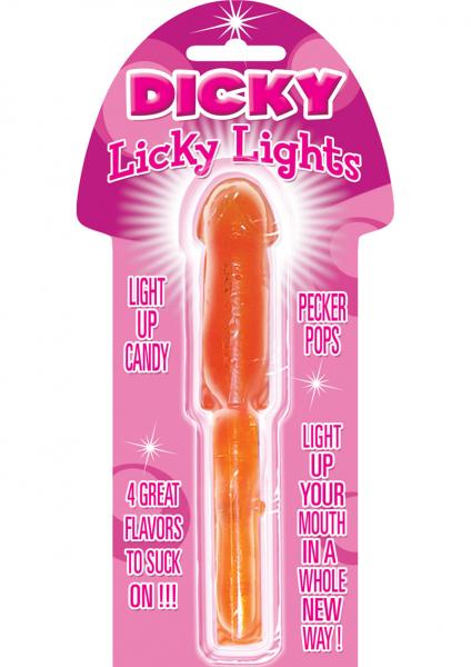 Dicky Licky Light Up Penis Lollipop Orange Sex Toy Product
