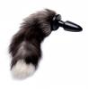 Tailz Grey Fox Tail Faux Fur Anal Plug Black White Sex Toy Product Image 1