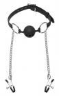 Hinder Breathable Ball Gag Nipple Clamps Sex Toy Product