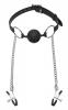 Hinder Breathable Ball Gag Nipple Clamps Sex Toy Product Image 1