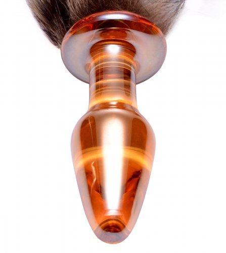 Tailz Faux Fox Tail Orange Glass Anal Plug Sex Toy Product