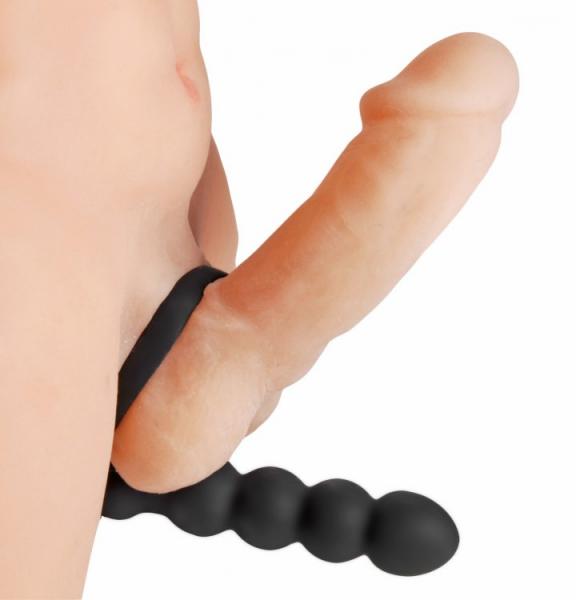 Double Fun Cock Ring Double Penetration Vibe Black Sex Toy Product