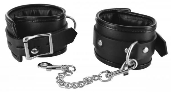 Strict Locking Padded Wrist Cuffs with Chains Sex Toy Product