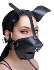 Pup Puppy Play Hood and Breathable Ball Gag Black Sex Toy Product