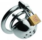 Solitary Plus Extreme Confinement Cage Cum Thru Plug Silver Sex Toy Product