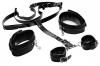 Deluxe Thigh Sling With Wrist Cuffs Black Leather Sex Toy Product Image 1