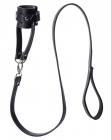 Ball Stretcher With Leash Black Leather Sex Toy Product